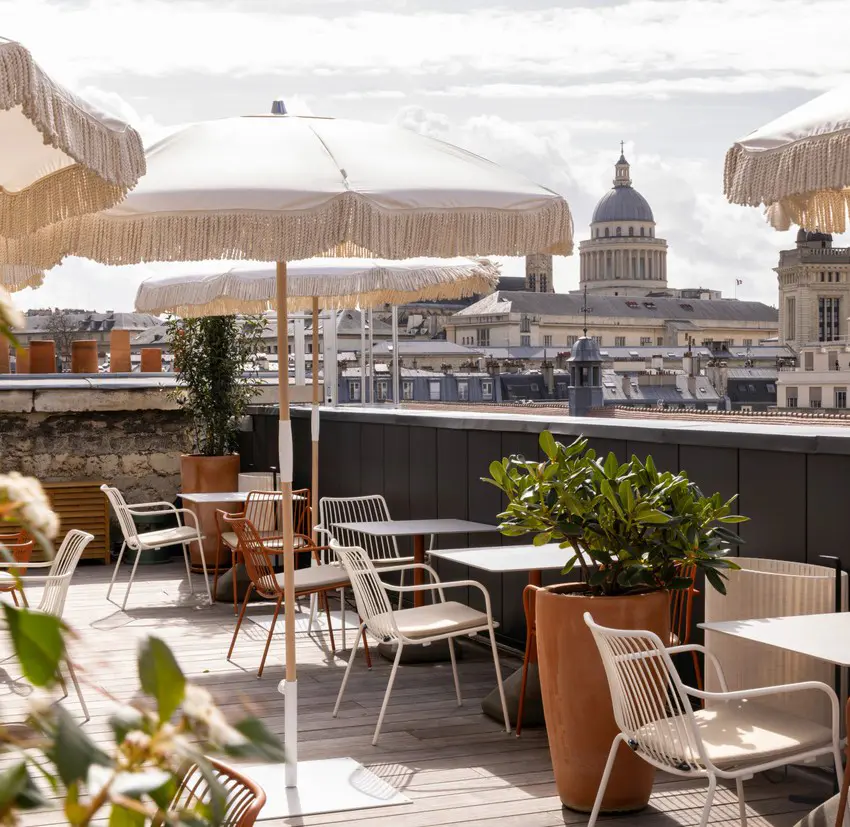 Want the Best Views in Paris? Check Out These 6 Top Paris Hotels with Rooftop Bars 2025! 14 New Paris Hotel Pilgrim rooftop bar with stunning views